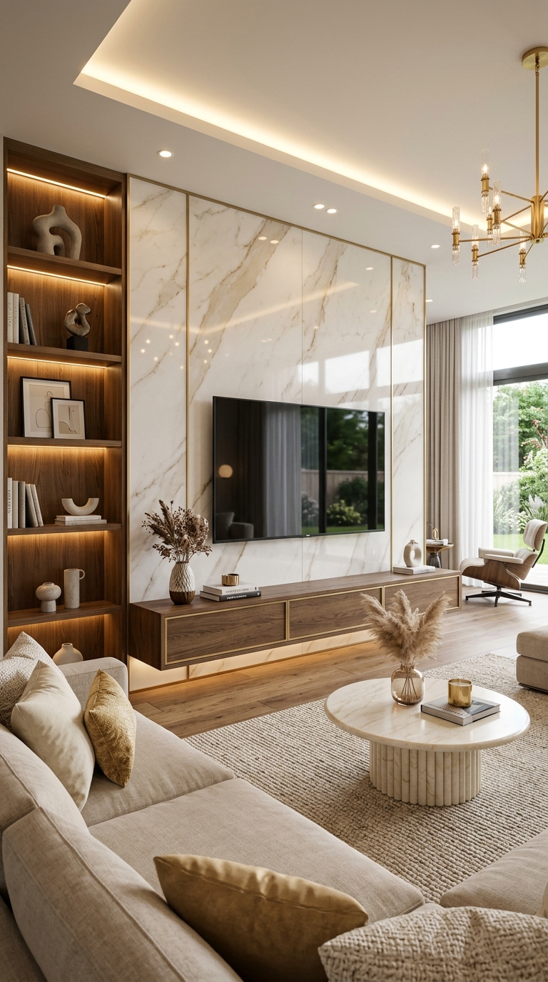 Custom TV media wall